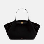 Grand sac fourre-tout en cuir daim en forme de boulette pour femmes