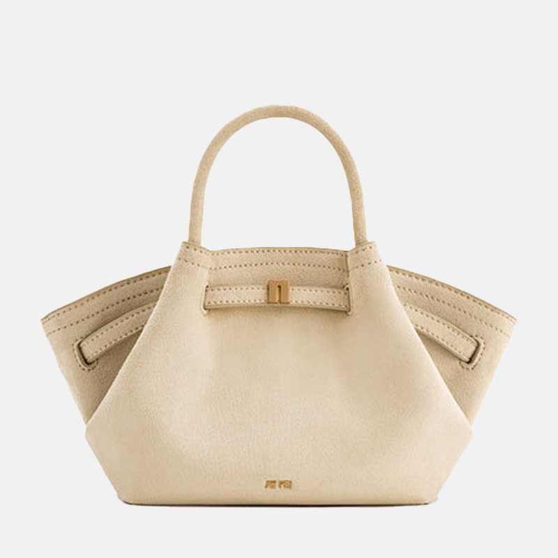Grand sac fourre-tout en cuir daim en forme de boulette pour femmes