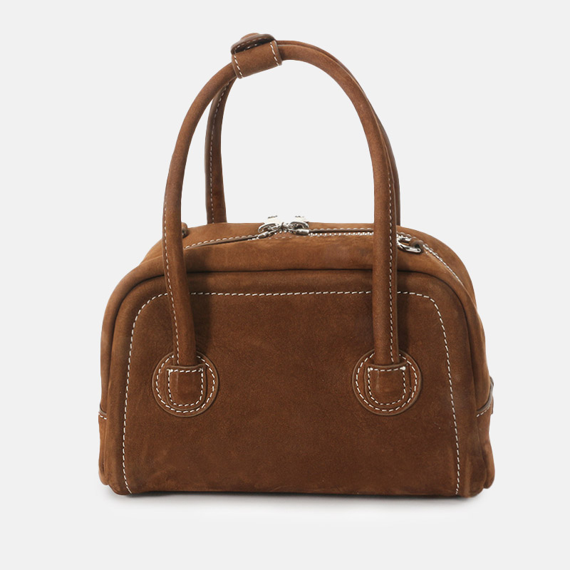 Sac à main Vintage en daim et cuir avec fermeture éclair