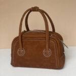 Sac à main Vintage en daim et cuir avec fermeture éclair