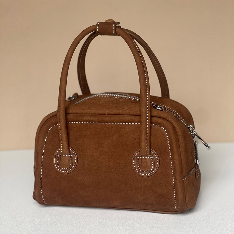 Sac à main Vintage en daim et cuir avec fermeture éclair