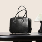 Women's Vintage Genuine Leather Bowling Handbag