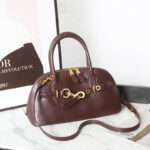 Women's Vintage Genuine Leather Shell-Shaped Top Handle Bag