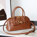 Women's Vintage Genuine Leather Shell-Shaped Top Handle Bag