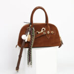 Women's Vintage Suede Genuine Leather Drawstring Handbag