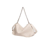 Sac hobo à bandoulière en cuir véritable tressé pour femmes