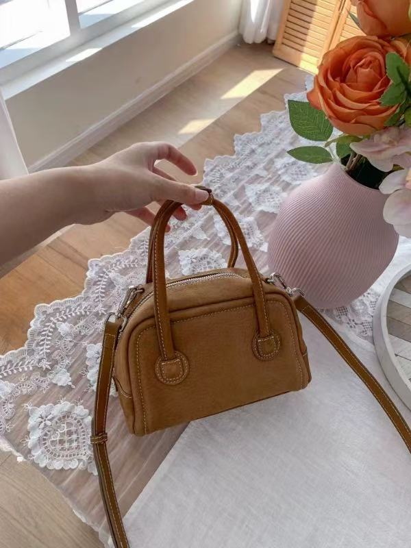 Sac à main Vintage en daim et cuir avec fermeture éclair photo review