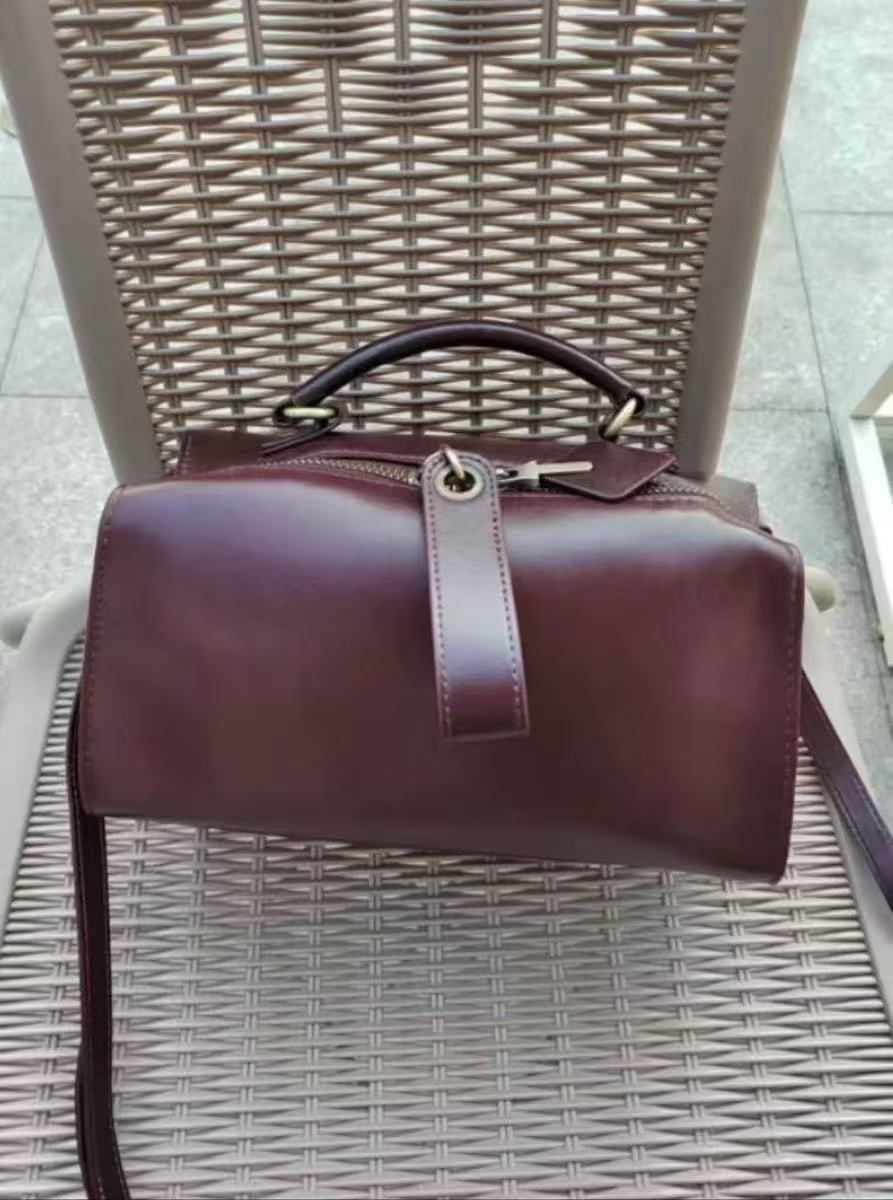 Sac à main en cuir véritable Vintage Caramel Brown pour femmes photo review