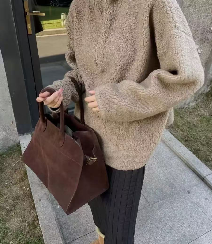 Damen Wildleder Echtes Leder Vintage Handtasche photo review