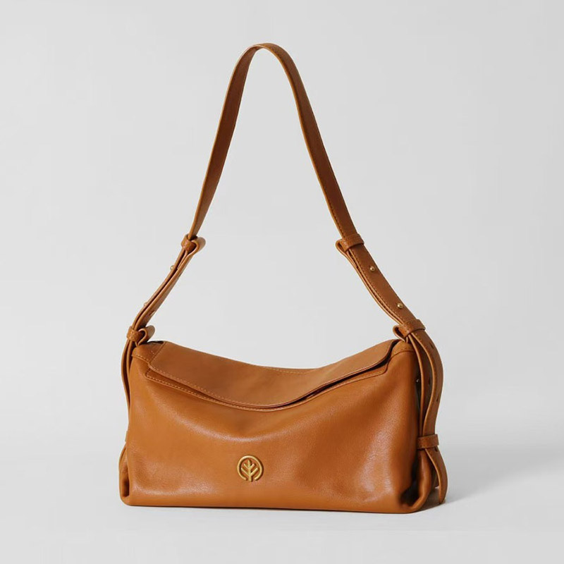 Damen Echtes Leder Kissenförmige Crossbody Umhängetasche