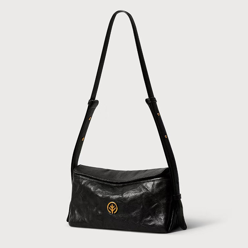 Damen Echtes Leder Kissenförmige Crossbody Umhängetasche