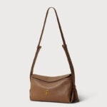 Damen Echtes Leder Kissenförmige Crossbody Umhängetasche