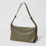 Damen Echtes Leder Kissenförmige Crossbody Umhängetasche