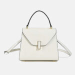 Minimalistische Damen Leder Schloss-Verschluss Crossbody Top Handle Tasche
