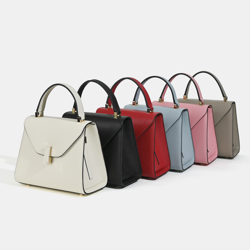 Minimalistische Damen Leder Schloss-Verschluss Crossbody Top Handle Tasche