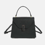 Minimalistische Damen Leder Schloss-Verschluss Crossbody Top Handle Tasche