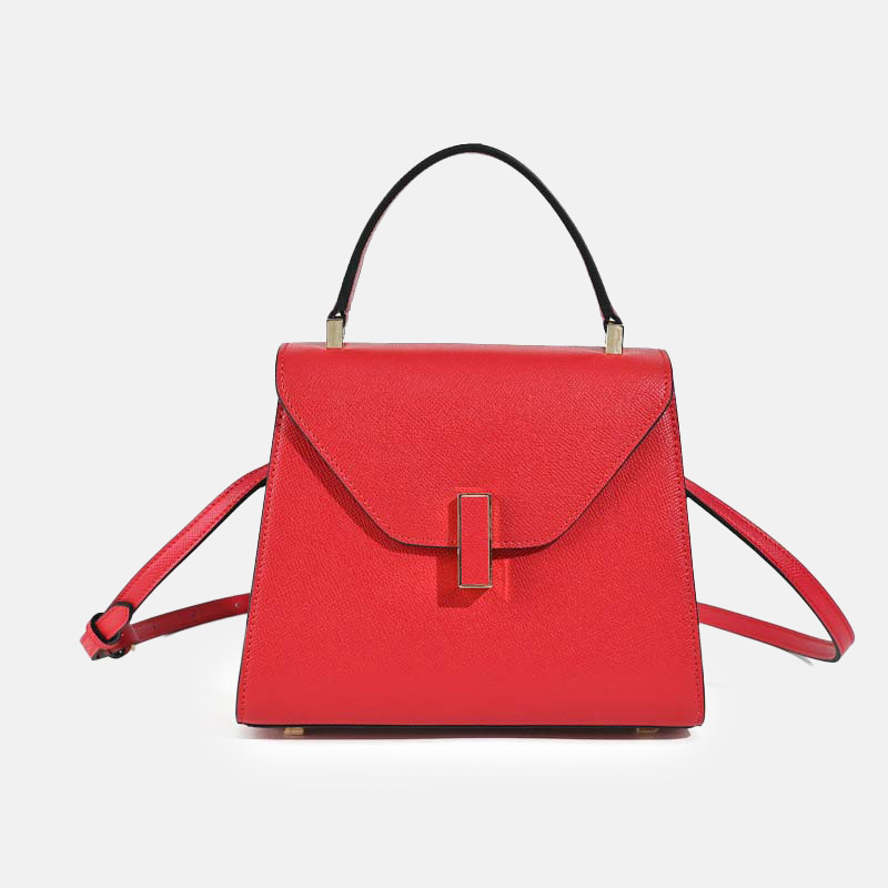 Minimalistische Damen Leder Schloss-Verschluss Crossbody Top Handle Tasche