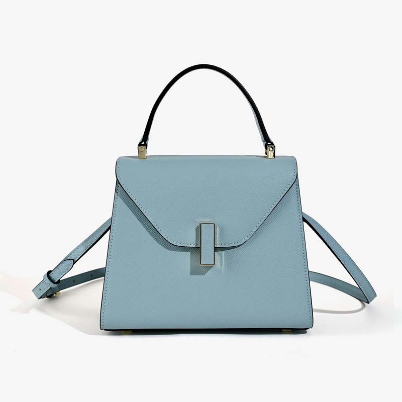 Minimalistische Damen Leder Schloss-Verschluss Crossbody Top Handle Tasche