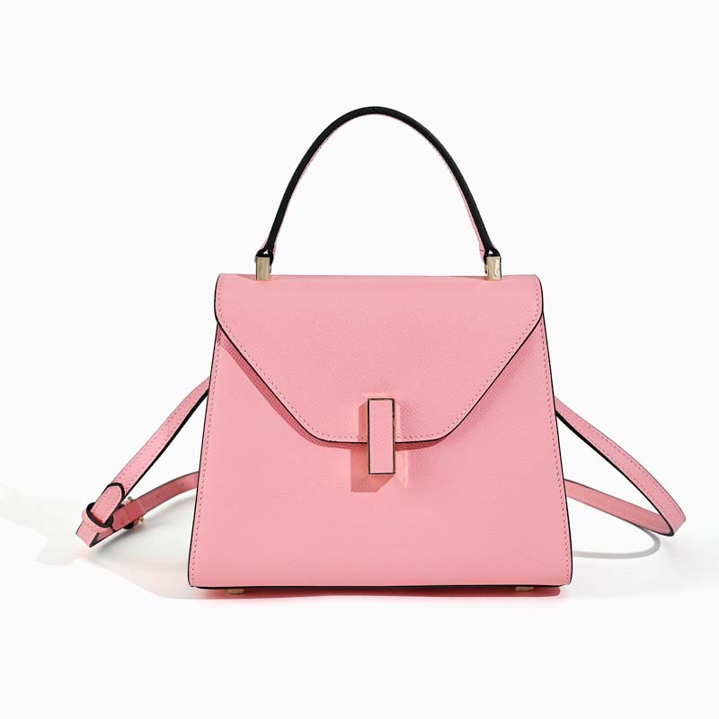 Minimalistische Damen Leder Schloss-Verschluss Crossbody Top Handle Tasche