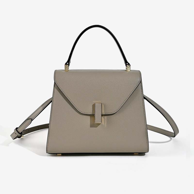 Minimalistische Damen Leder Schloss-Verschluss Crossbody Top Handle Tasche