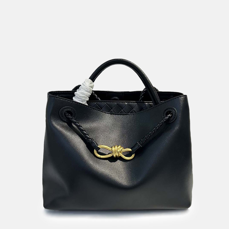 Minimalistische Damen Umhängetasche aus echtem Leder mit Schleifenverschluss