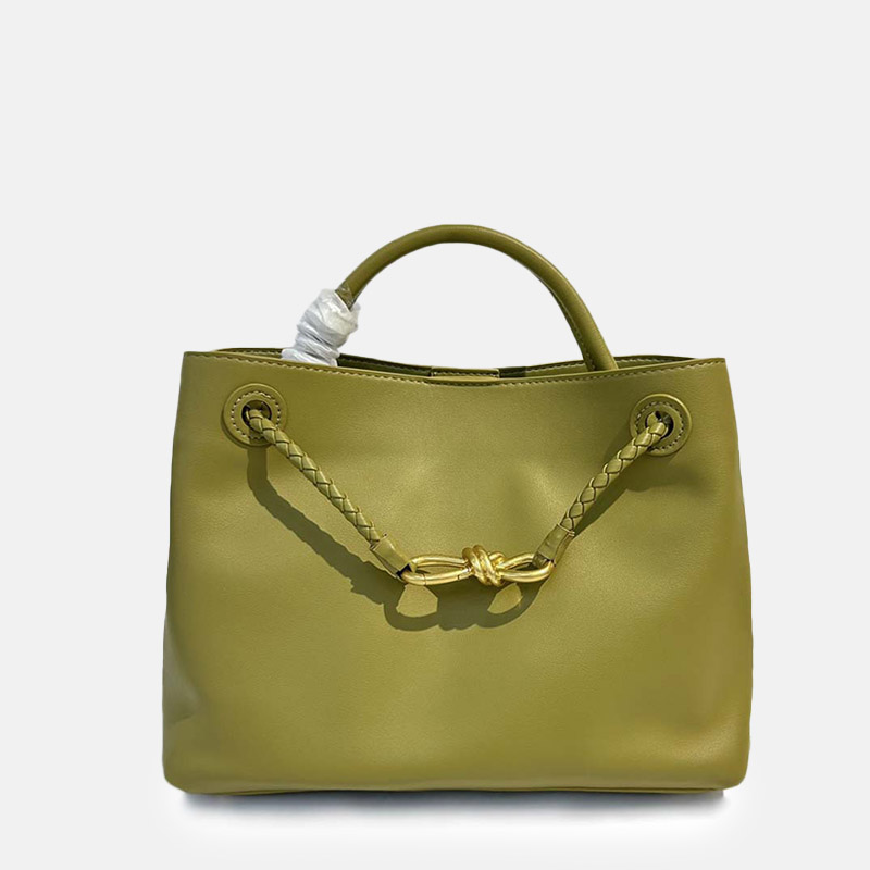 Minimalistische Damen Umhängetasche aus echtem Leder mit Schleifenverschluss