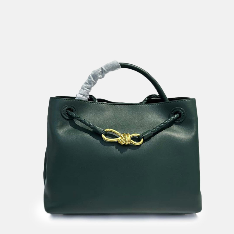 Minimalistische Damen Umhängetasche aus echtem Leder mit Schleifenverschluss