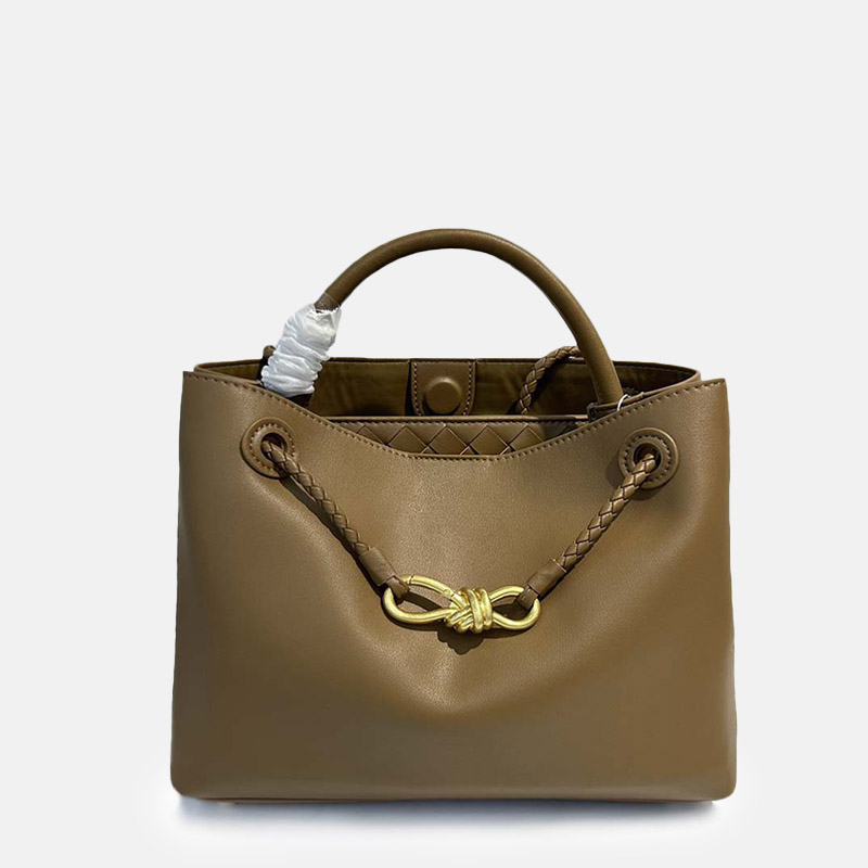 Minimalistische Damen Umhängetasche aus echtem Leder mit Schleifenverschluss
