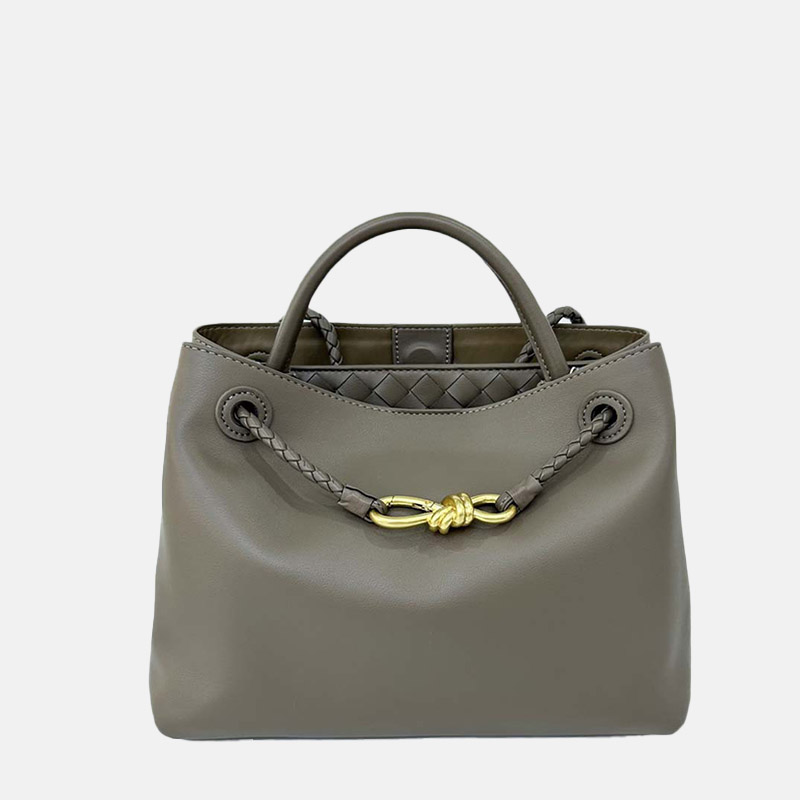 Minimalistische Damen Umhängetasche aus echtem Leder mit Schleifenverschluss