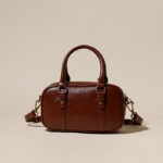 Sac à main Minimalist Genuine Leather Crossbody Boston Handbag de la femme