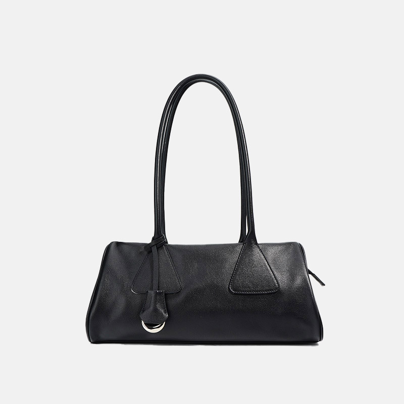 Minimalistische Baguette-Tasche aus echtem Leder in Kissenform für Damen