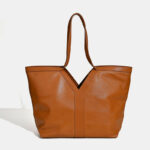 Minimalistische V-förmige Tote Tasche aus echtem Leder für Damen