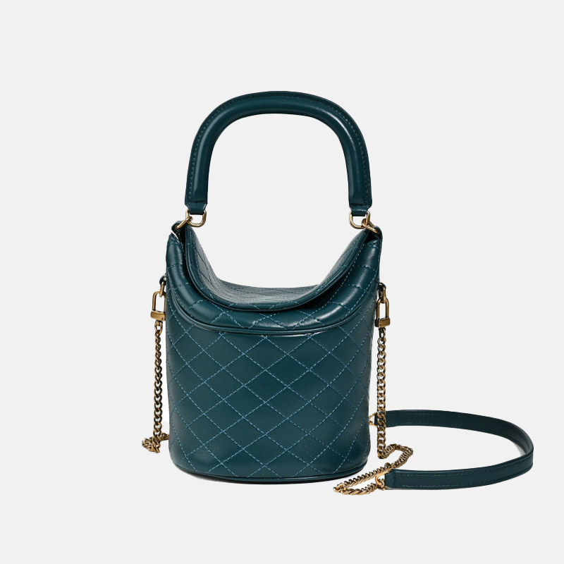 Minimalistische Damen Leder Crossbody Kette gesteppte Beuteltasche
