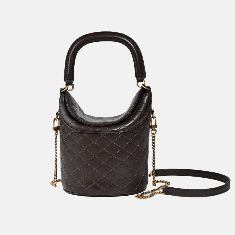 Minimalistische Damen Leder Crossbody Kette gesteppte Beuteltasche