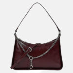 Women's Minimalist Waxed Leather Chain Shoulder Bag