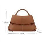 Women's Split Leather Flap Crossbody Shoulder Handbag