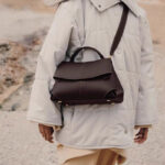 Women's Split Leather Flap Crossbody Shoulder Handbag