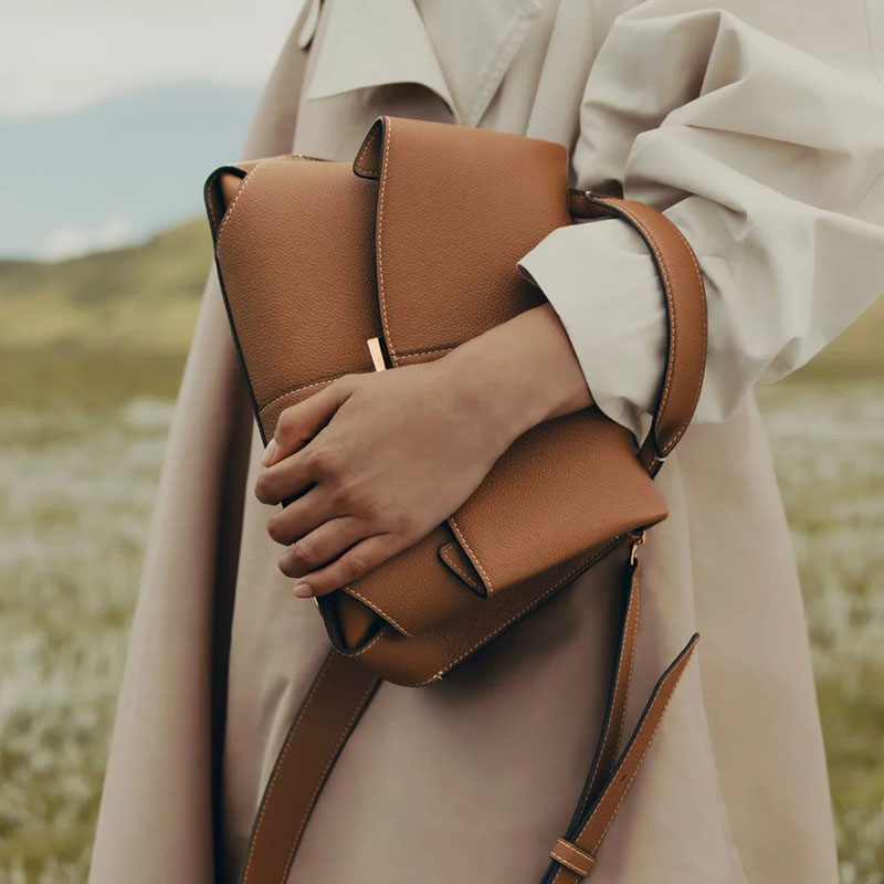 Women's Split Leather Flap Crossbody Shoulder Handbag