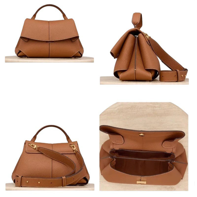 Women's Split Leather Flap Crossbody Shoulder Handbag