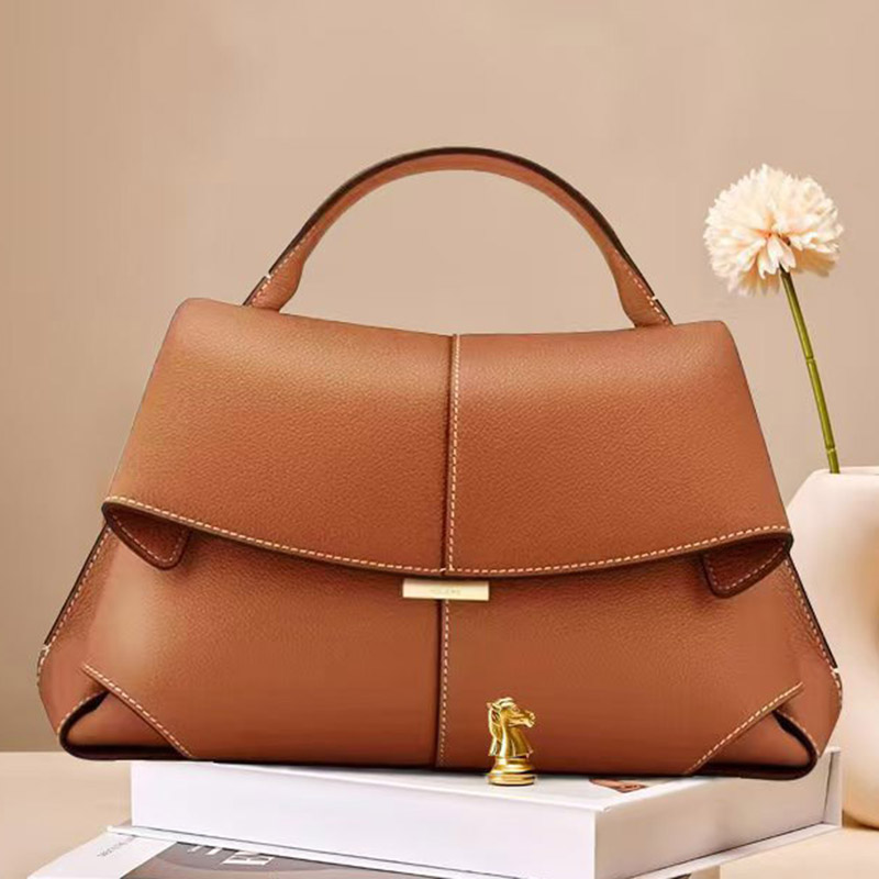 Women's Split Leather Flap Crossbody Shoulder Handbag