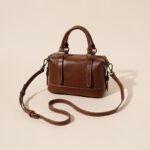 Sac à main vintage en cuir véritable pour femmes