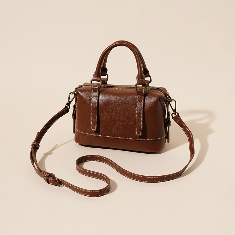Sac à main vintage en cuir véritable pour femmes