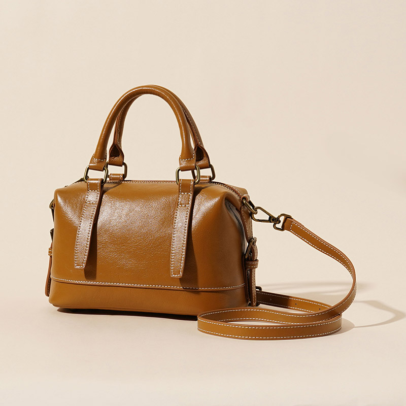 Sac à main vintage en cuir véritable pour femmes