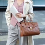 Sac à main Vintage en cuir véritable à fermoir pour femmes