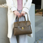 Sac à main Vintage en cuir véritable à fermoir pour femmes