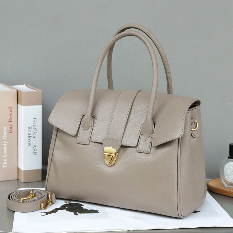 Sac à main Vintage en cuir véritable à fermoir pour femmes