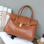Sac à main Vintage en cuir véritable à fermoir pour femmes