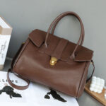 Sac à main Vintage en cuir véritable à fermoir pour femmes