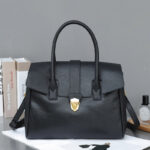Sac à main Vintage en cuir véritable à fermoir pour femmes
