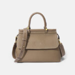 Women's Vintage Genuine Leather Magnetic Closure Crossbody Top Handle Bag